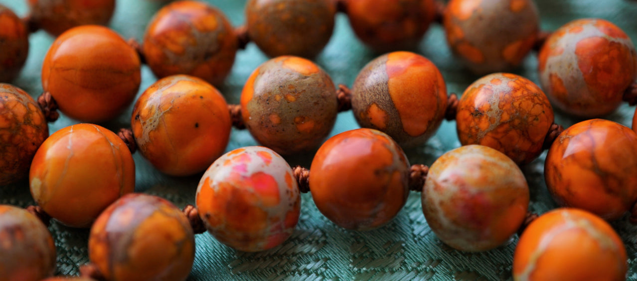 Orange Impression Jasper Beads