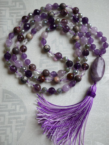 Peace, Love, and Amethyst Mala