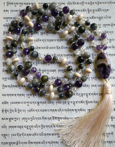 Amethyst and Cat's Eye Mala
