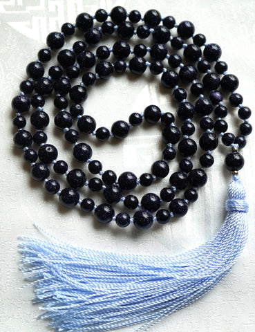 Blue Goldstone Mala