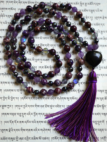 Purple Impression Jasper Mala